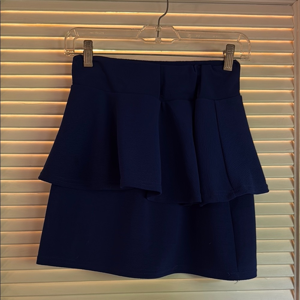 Elegant Navy Blue Layered Skirt